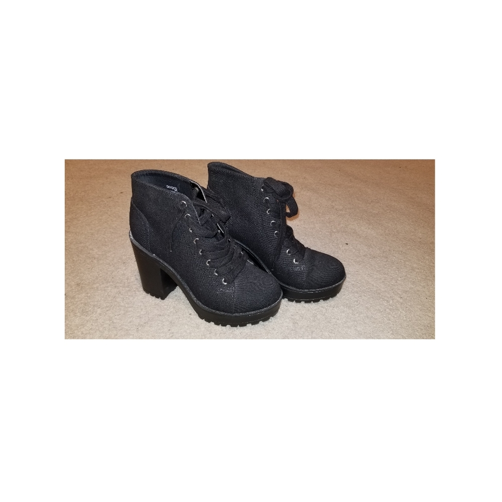 black high heeled boots